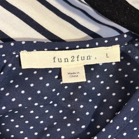 Lightweight navy polka dot blouse from Fun2Fun - large - Picture 7 of 8